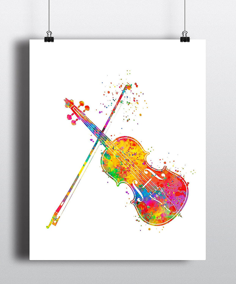 Violin Watercolor Art Print - Unframed - Zuzi's