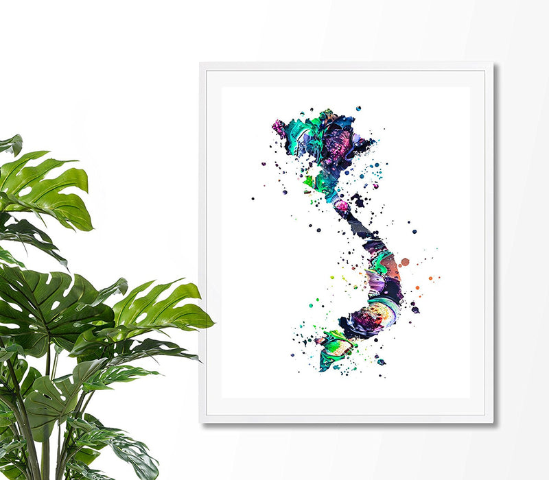 Vietnam Map Art Print - Unframed - Zuzi's