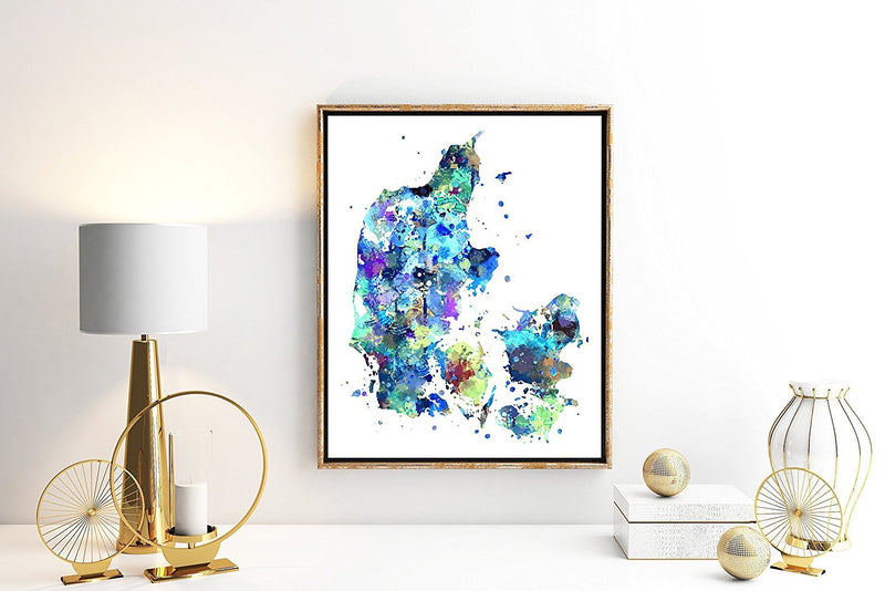 Denmark Map Art Print - Unframed - Zuzi's