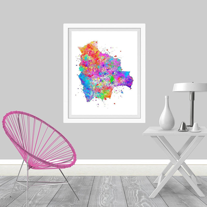 Bolivia Map Art Print - Unframed - Zuzi's