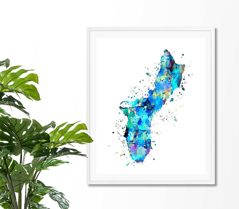 Guam Map Art Print - Unframed - Zuzi's