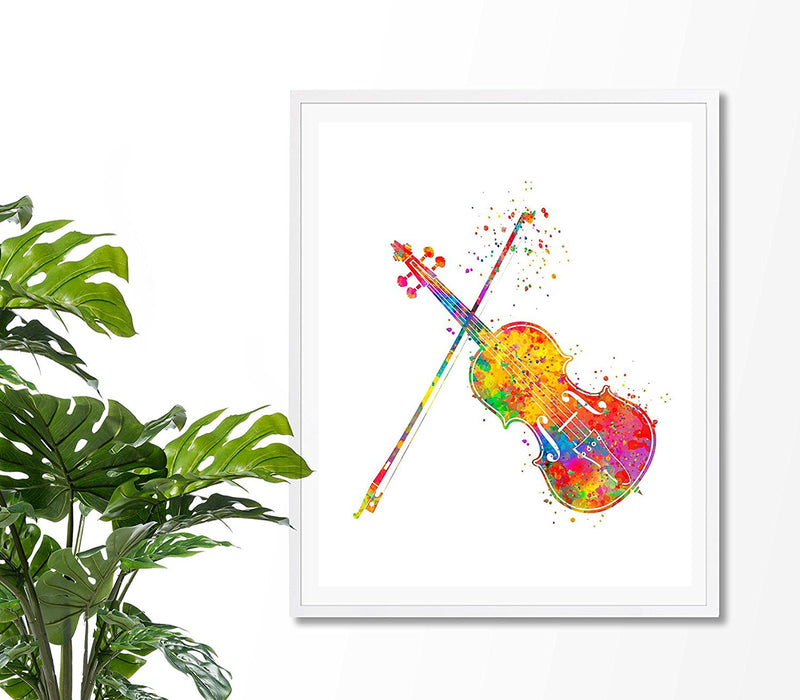 Violin Watercolor Art Print - Unframed - Zuzi's