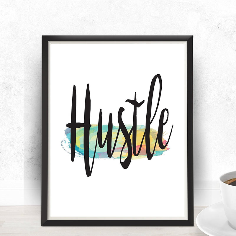 Hustle Watercolor Art Print - Unframed - Zuzi's