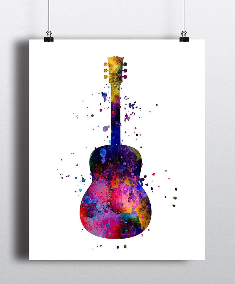 Guitar Watercolor Art Print - Unframed - Zuzi's