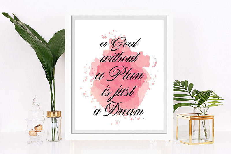 A Goal Without a Plan is Just a Dream Quote Art Print - Unframed - Zuzi's