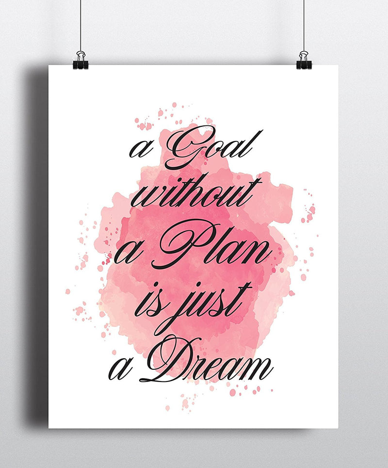 A Goal Without a Plan is Just a Dream Quote Art Print - Unframed - Zuzi's