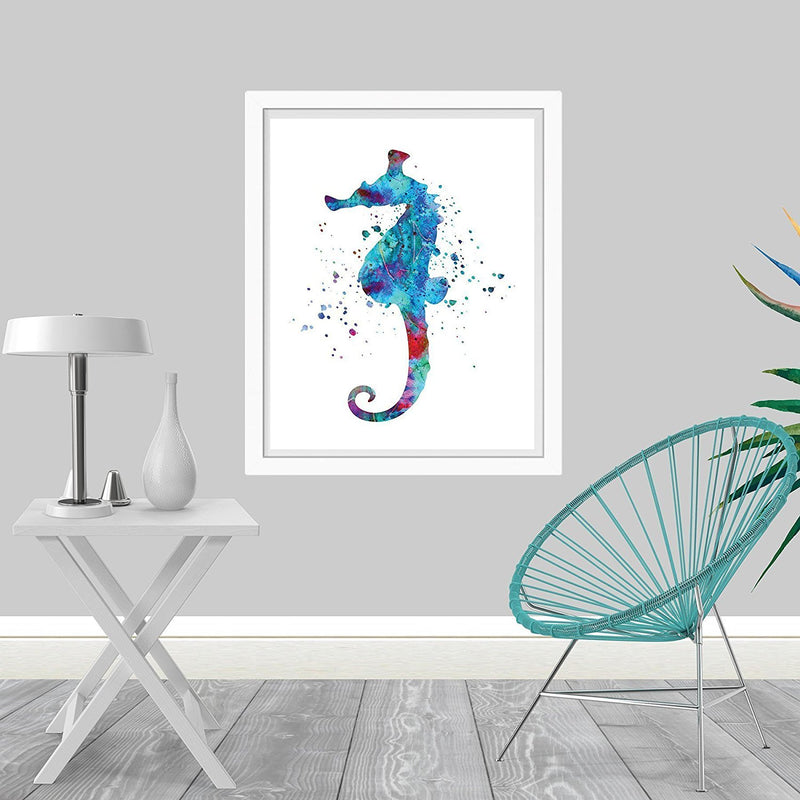 Sea Horse Watercolor Art Print - Unframed - Zuzi's