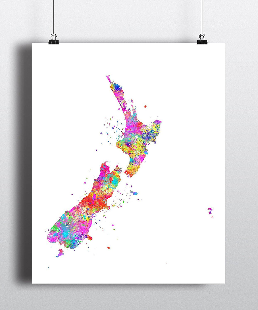 New Zealand Map Art Print - Unframed - Zuzi's
