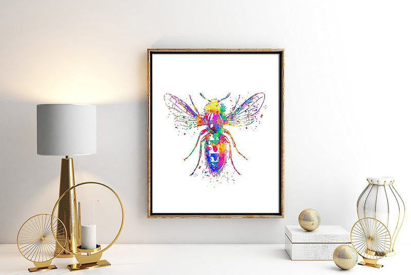 Bee Watercolor Art Print - Unframed - Zuzi's