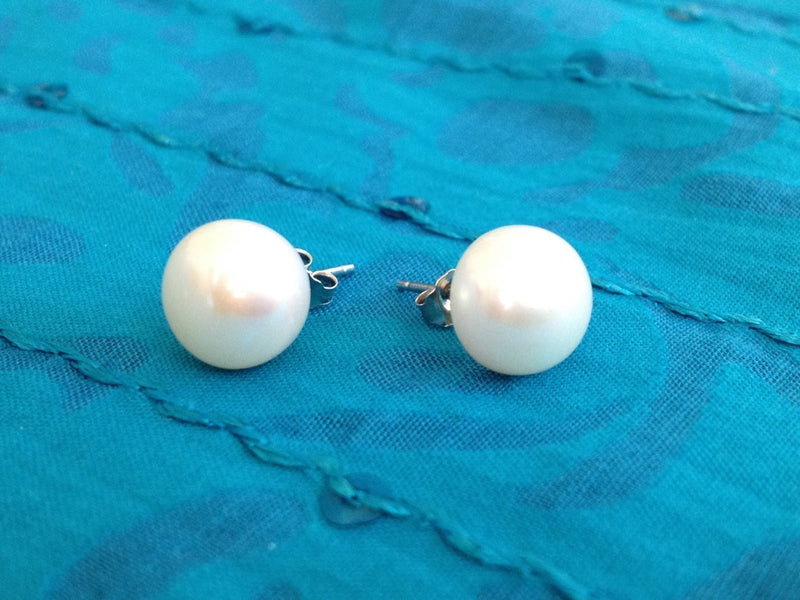 925 Sterling Silver and Pink Natural Freshwater Pearls Earrings- Studs - Zuzi's