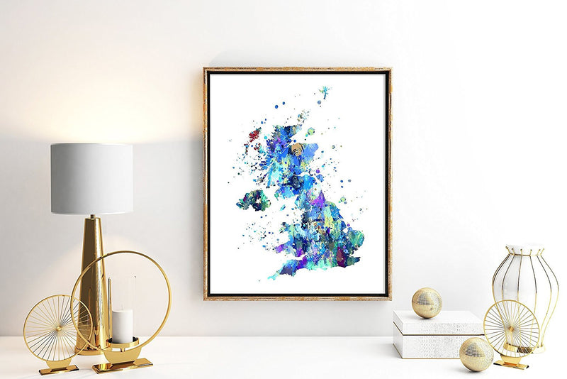 United Kingdom Map Art Print - Unframed - Zuzi's