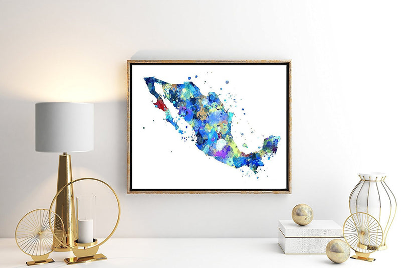 Mexico Map Art Print - Unframed - Zuzi's