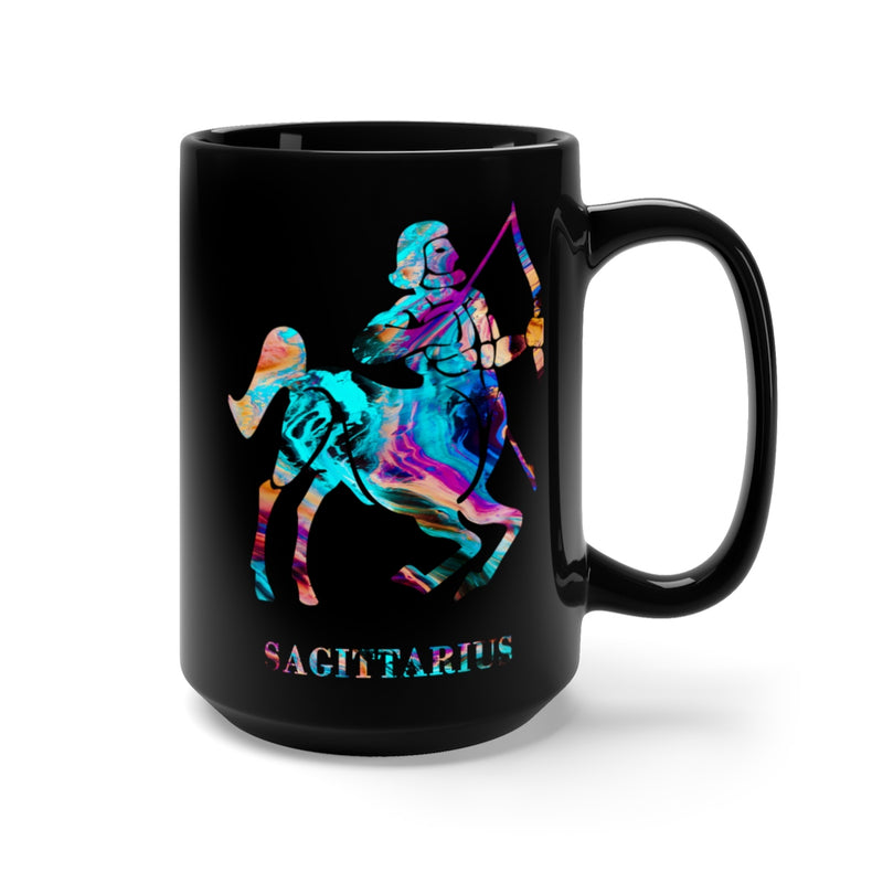 Sagittarius Zodiac Sign Black Mug 15oz - Zuzi's