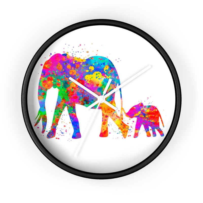 Watercolor Elephants Wall Clock - Zuzi's