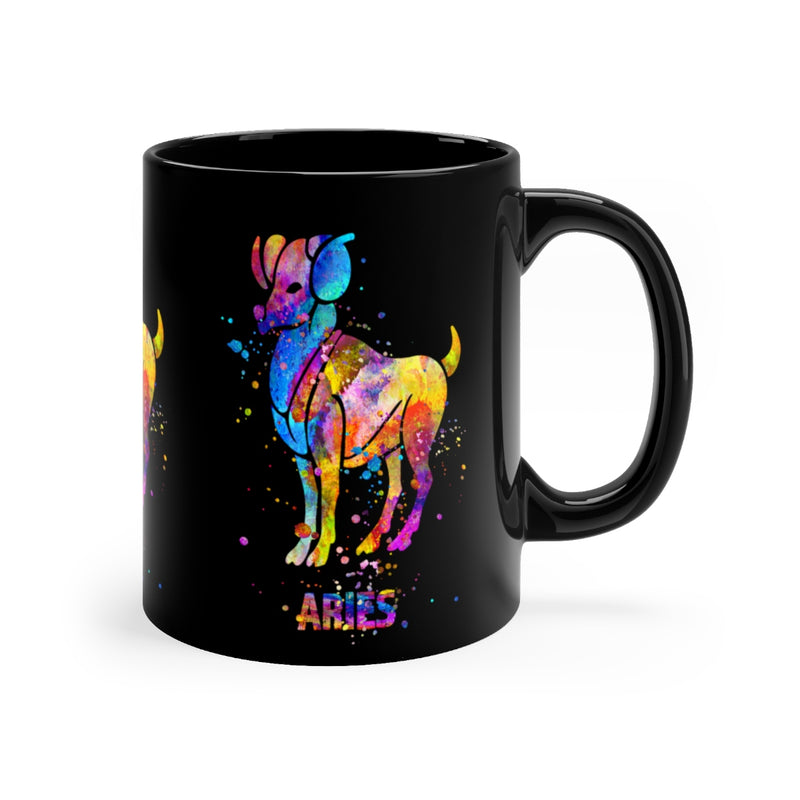 Aries Zodiac Sign Black Mug 11oz - Zuzi's