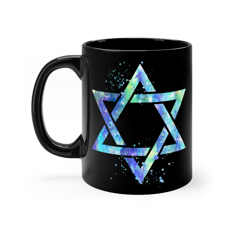 Star Of David Black Mug 11oz - Zuzi's