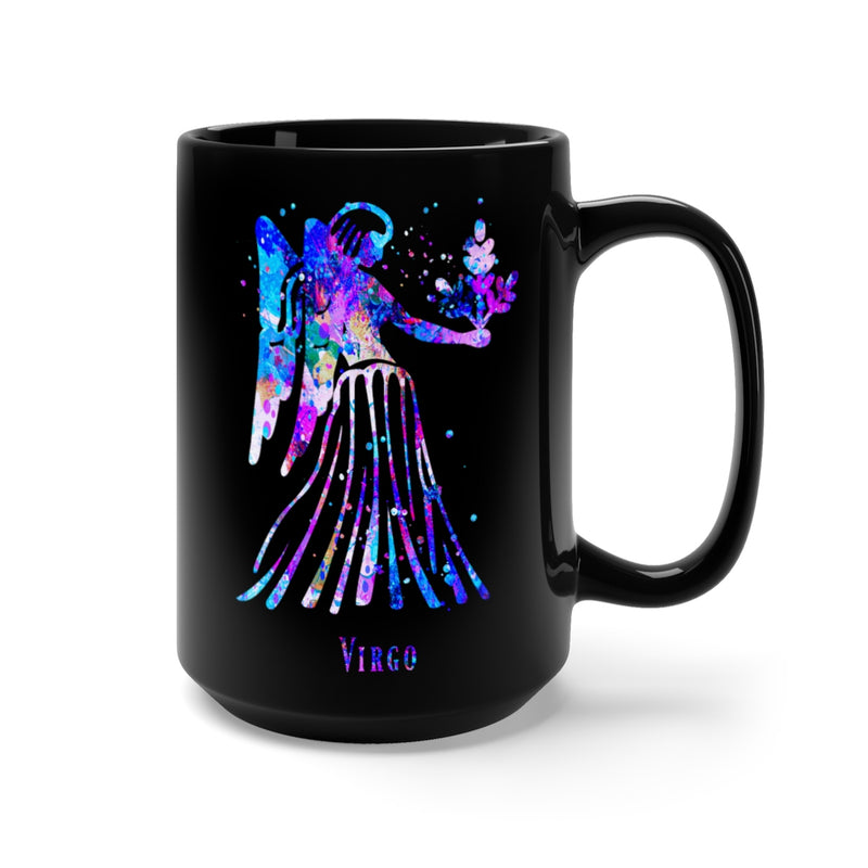 Virgo Zodiac Sign Black Mug 15oz - Zuzi's