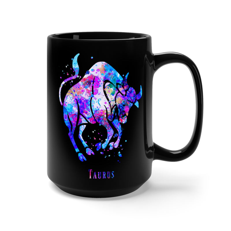 Taurus Zodiac Sign Black Mug 15oz - Zuzi's