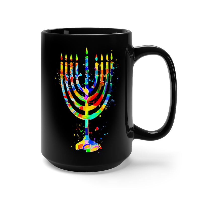 Menorah Black Mug 15oz - Zuzi's