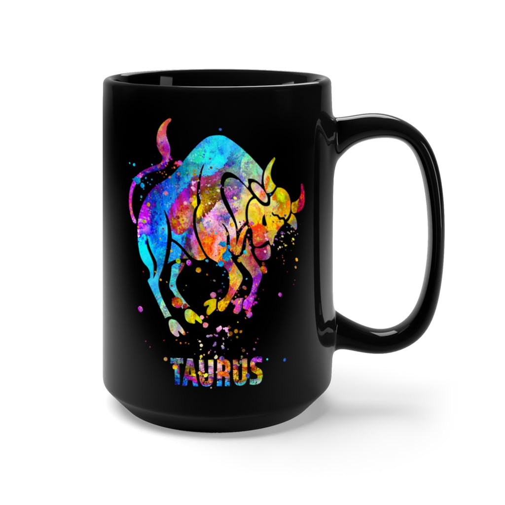 Taurus Zodiac Sign Black Mug 15oz - Zuzi's