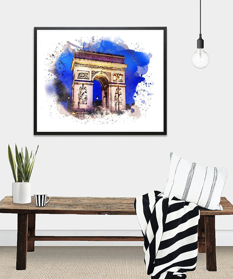 Paris Arc de Triomphe Watercolor Art Print - Unframed - Zuzi's