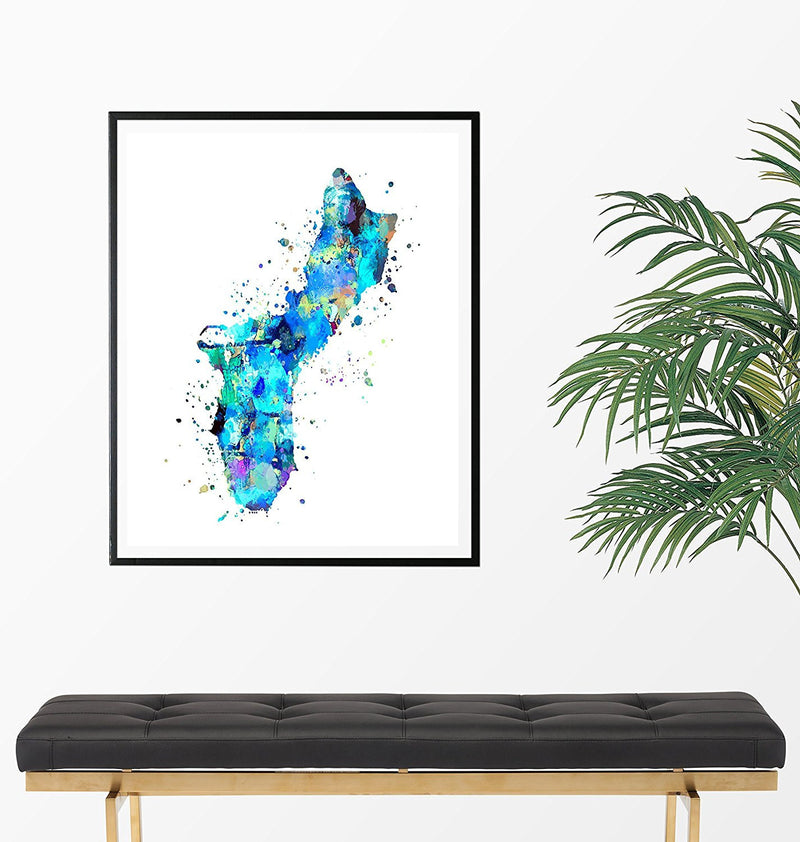 Guam Map Art Print - Unframed - Zuzi's
