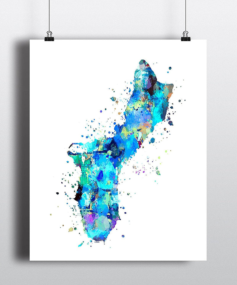 Guam Map Art Print - Unframed - Zuzi's