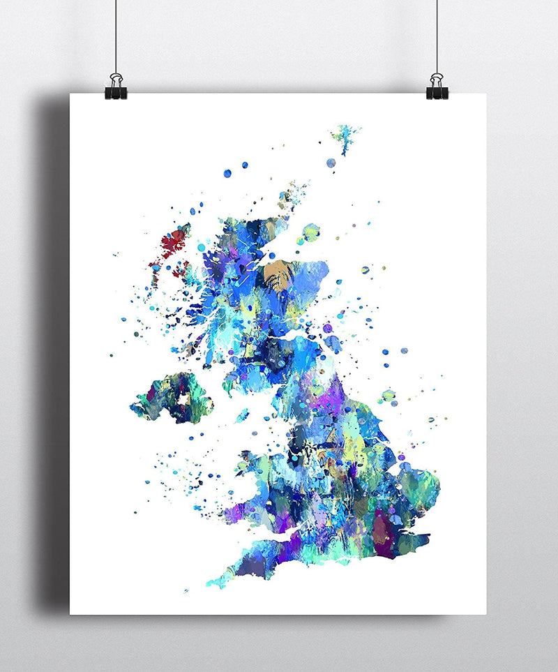 United Kingdom Map Art Print - Unframed - Zuzi's