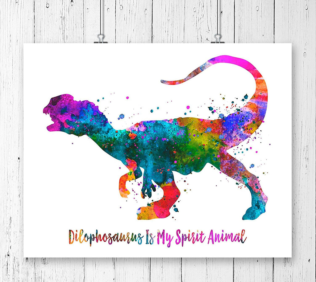 Dilophosaurus Dinosaur Watercolor Fine Art Print - Unframed - Zuzi's