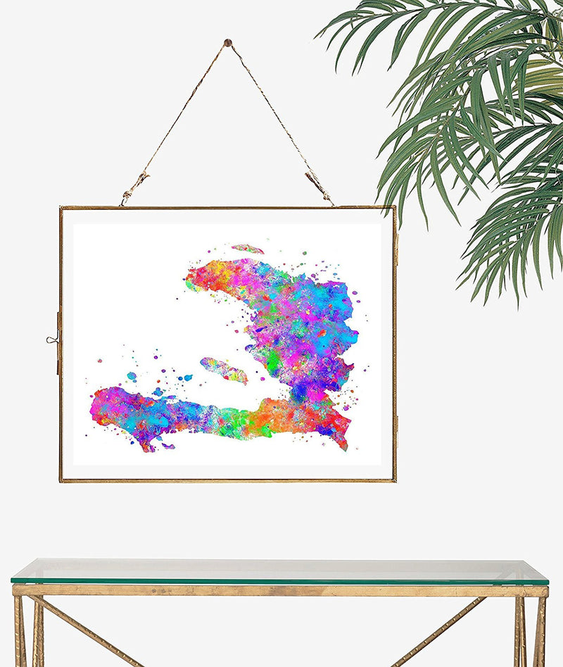 Haiti Map Art Print - Unframed - Zuzi's