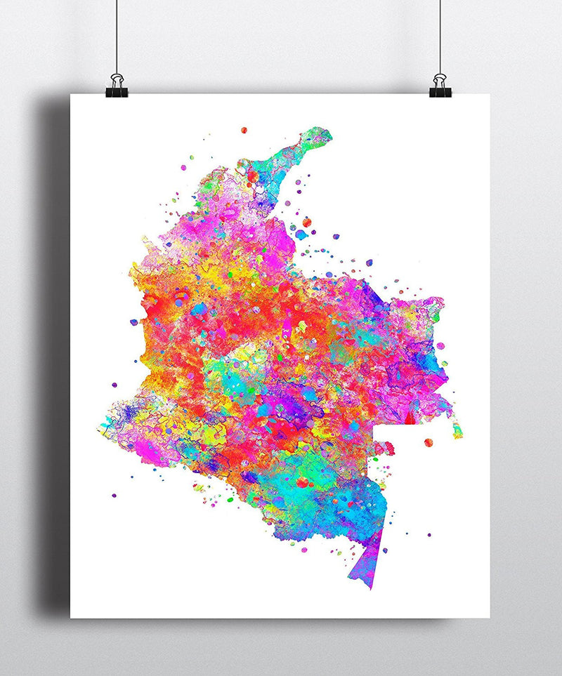 Colombia Map Art Print - Unframed - Zuzi's