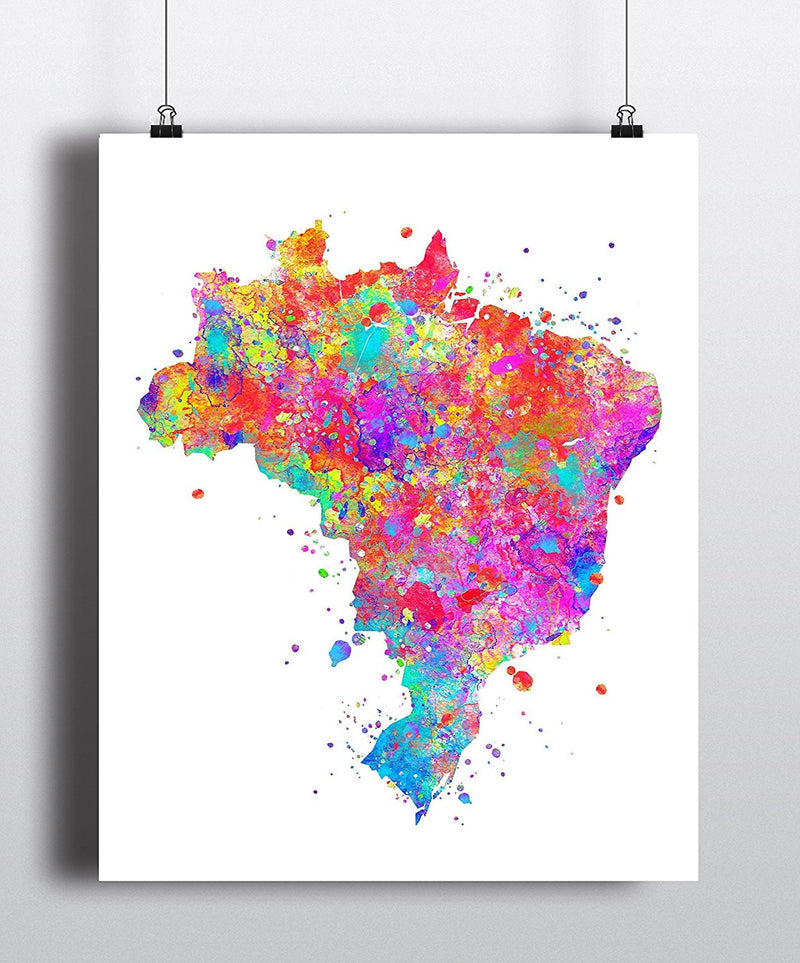 Brazil Map Art Print - Unframed - Zuzi's