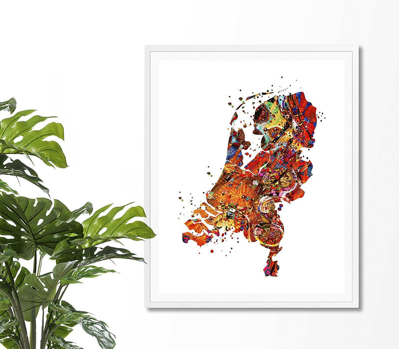 Netherlands Map Art Print -Unframed - Zuzi's