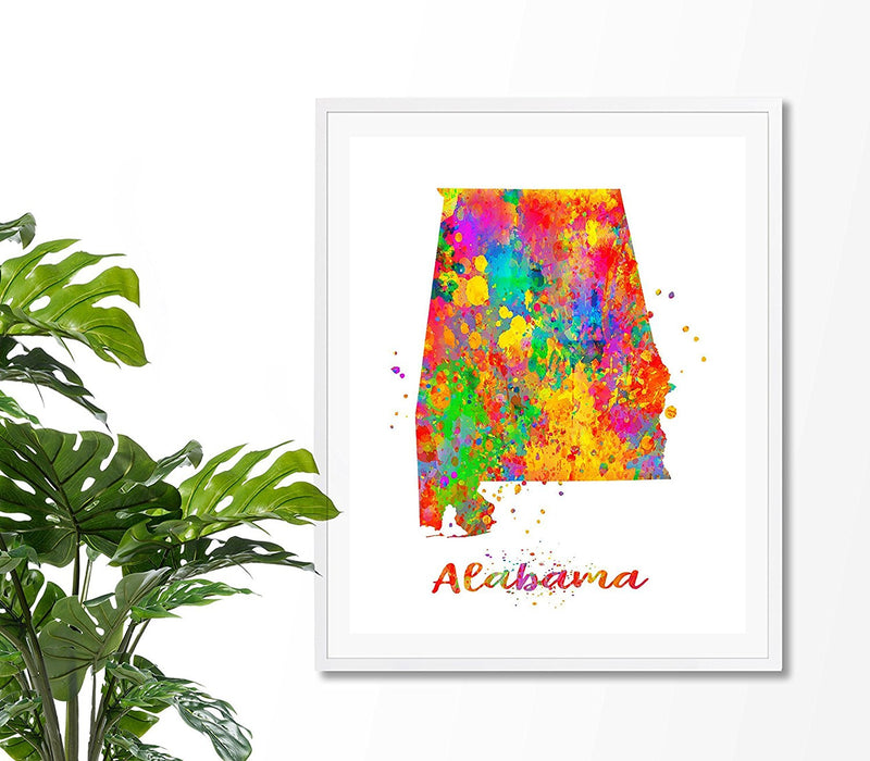 Alabama Map Art Print - Unframed - Zuzi's
