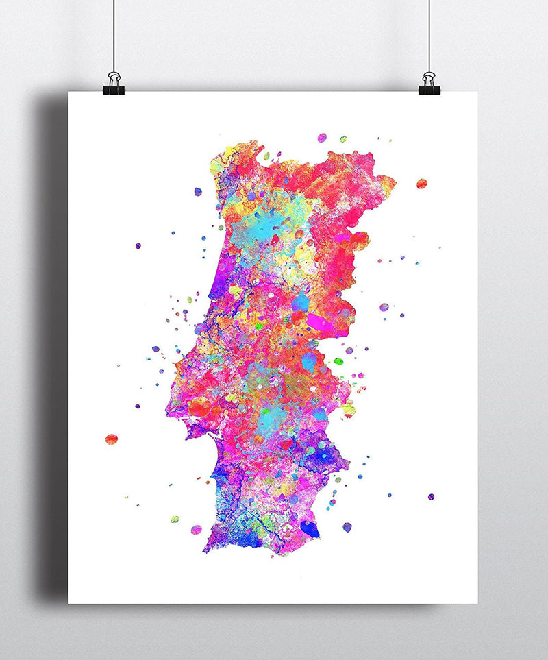 Portugal Map Art Print - Unframed - Zuzi's