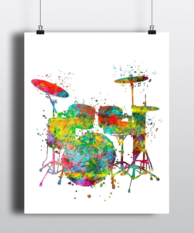 Drums Watercolor Art Print - Unframed - Zuzi's
