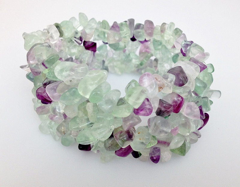 Natural Chip Green Fluorite Stretch Bracelet - Zuzi's