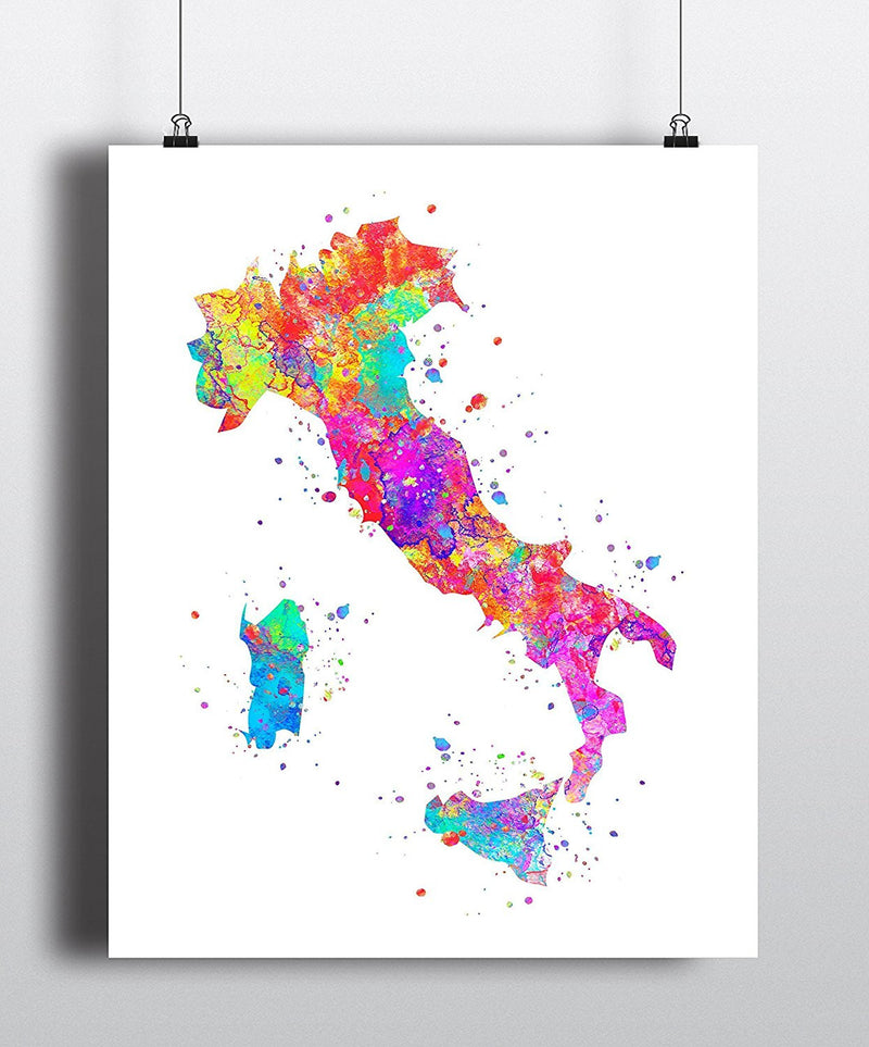 Italy Map Art Print - Unframed - Zuzi's