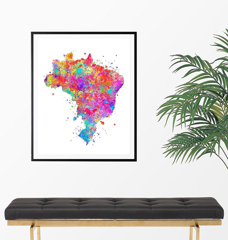 Brazil Map Art Print - Unframed - Zuzi's