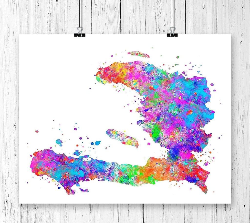 Haiti Map Art Print - Unframed - Zuzi's
