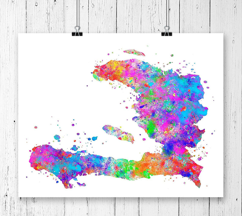 Haiti Map Art Print - Unframed - Zuzi's