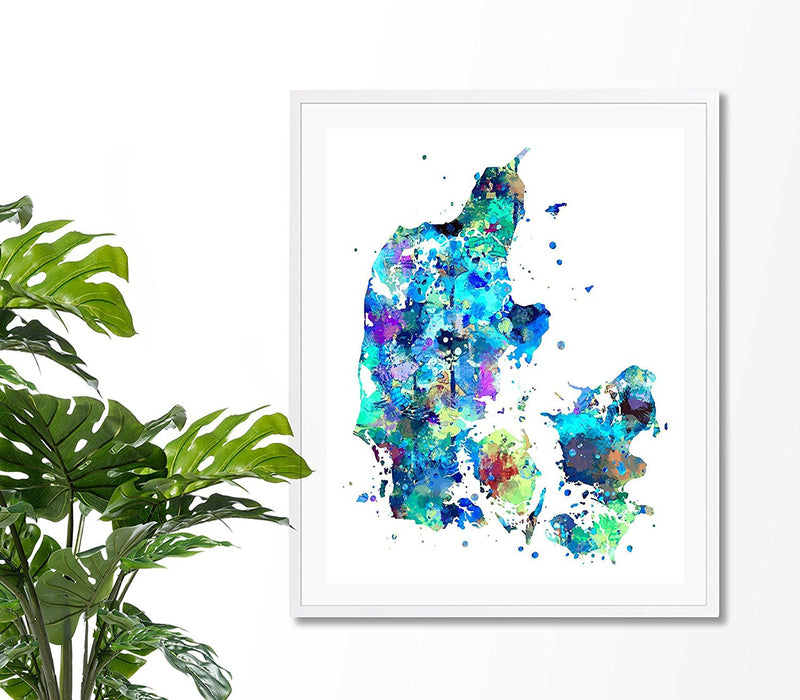 Denmark Map Art Print - Unframed - Zuzi's