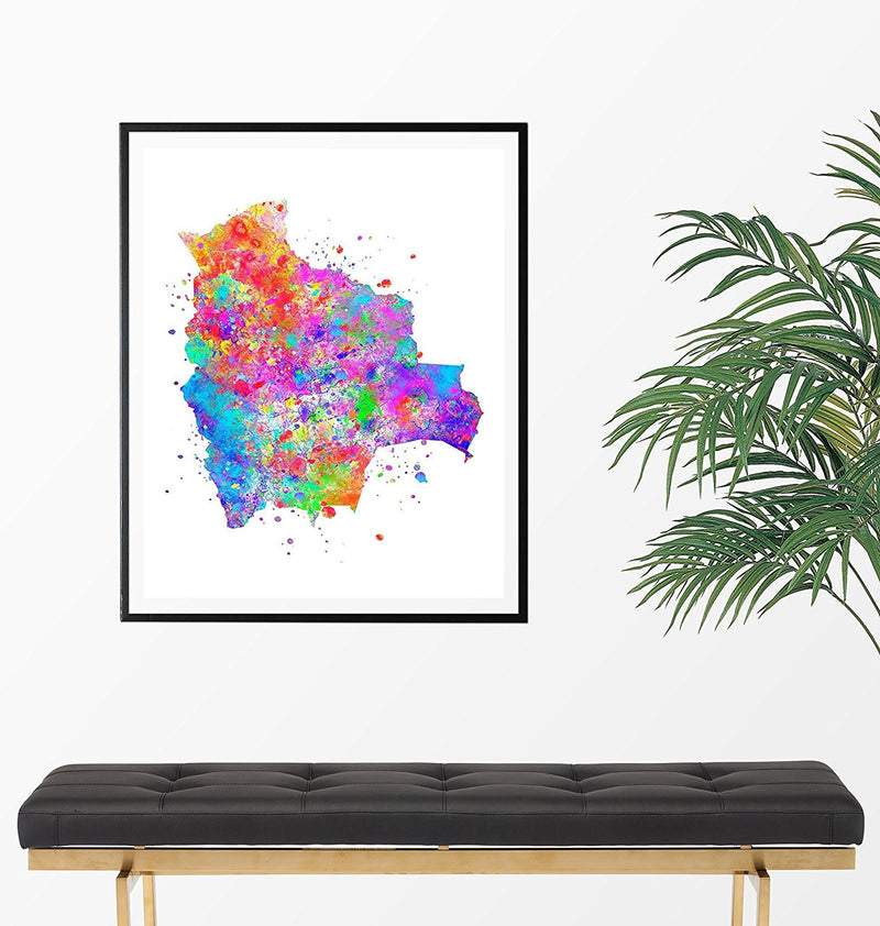 Bolivia Map Art Print - Unframed - Zuzi's