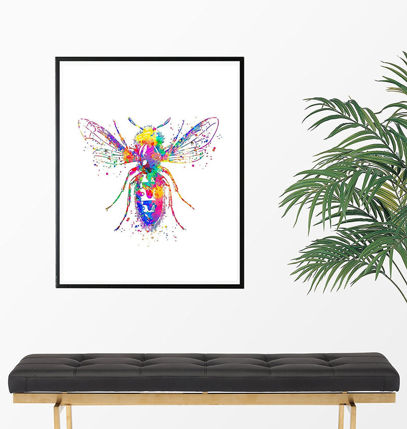 Bee Watercolor Art Print - Unframed - Zuzi's