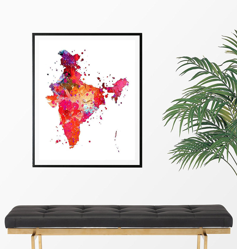 India Map Art Print - Unframed - Zuzi's