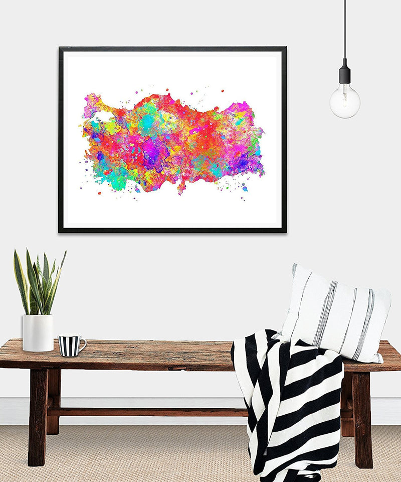 Turkey Map Art Print - Unframed - Zuzi's