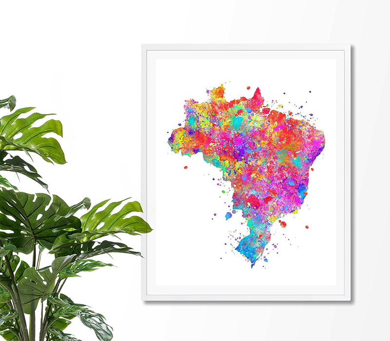 Brazil Map Art Print - Unframed - Zuzi's