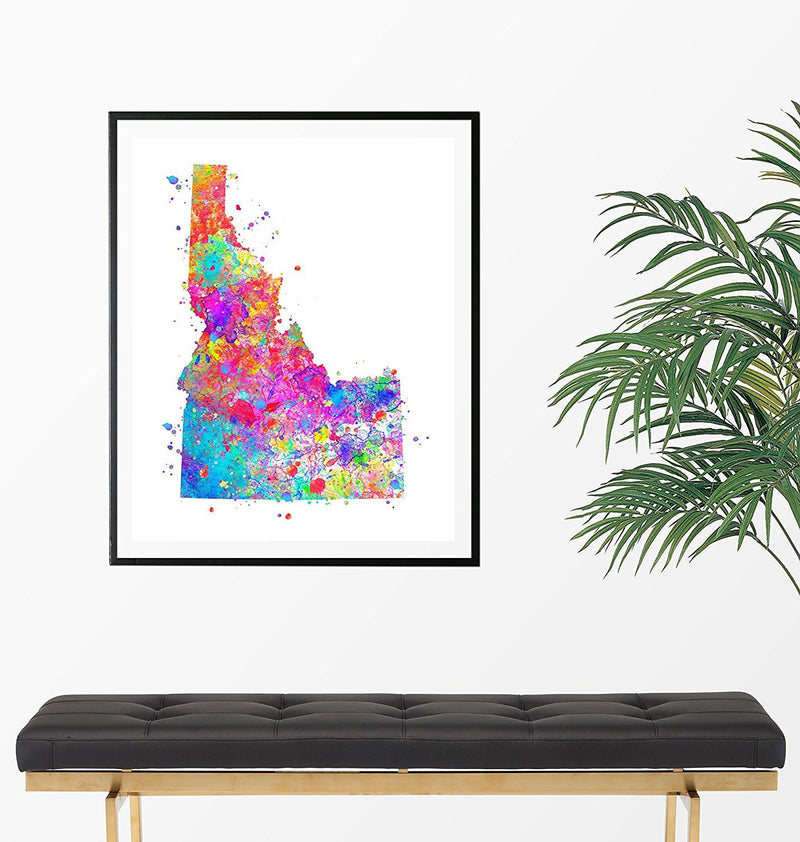 Idaho Map Art Print - Unframed - Zuzi's