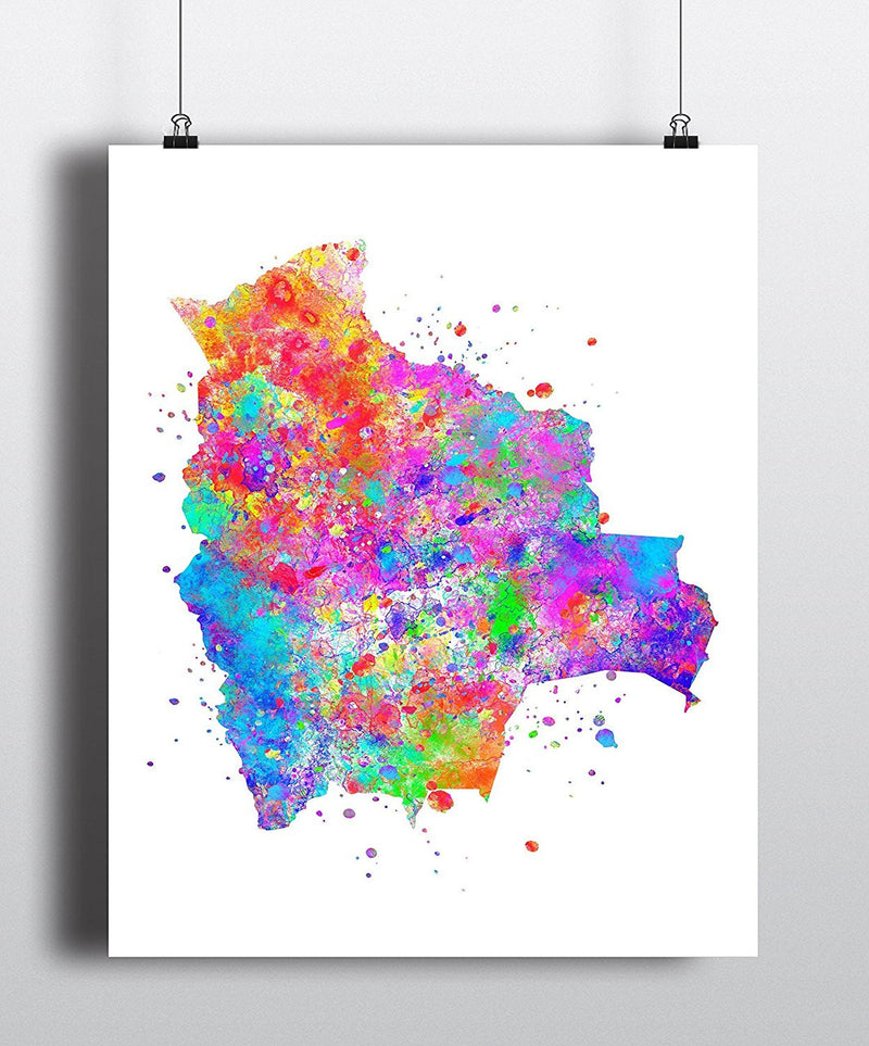 Bolivia Map Art Print - Unframed - Zuzi's