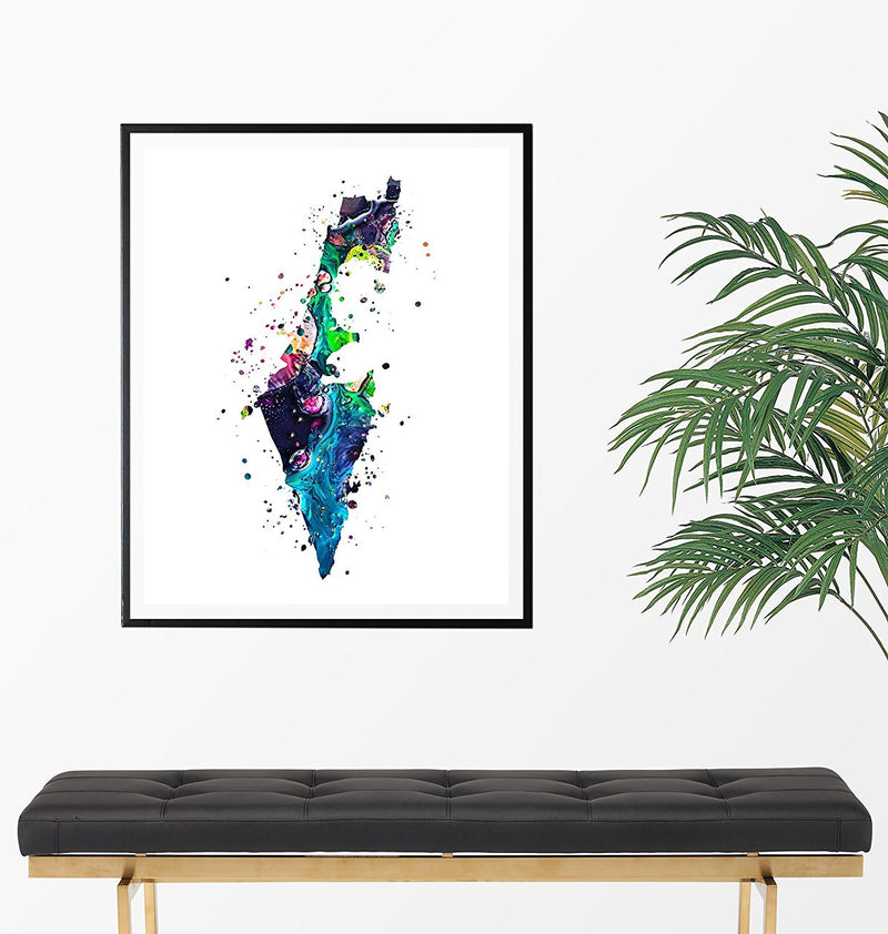 Israel Map Art Print - Unframed - Zuzi's